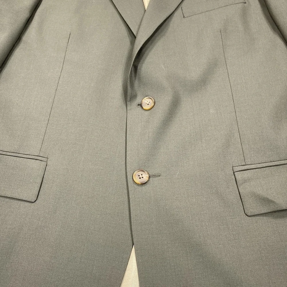 Chaps Ralph Lauren Blazer Mens 44 Tall Olive Green Pure New Wool Sport Coat